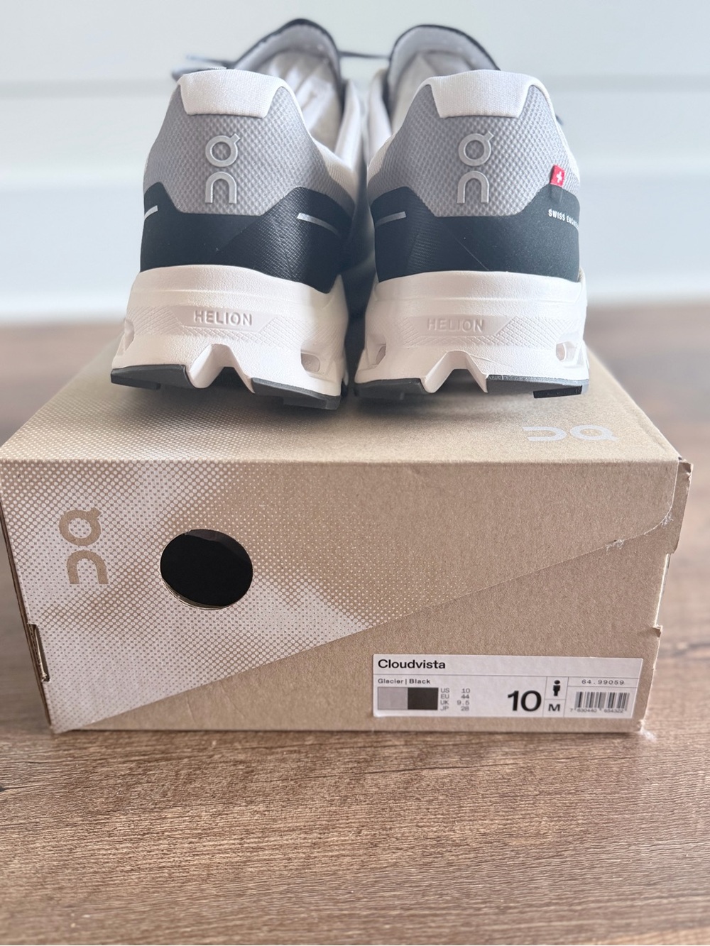 On Cloudswift Men's Athletic Shoes in White/Gray/Black - Picture 6 of 6